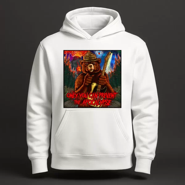 Smoky the Bear white hoodie