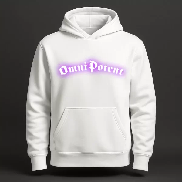 Purple Logo White Hoodie