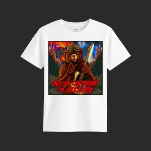 5 ( White Smokey the Bear White T-Shirt