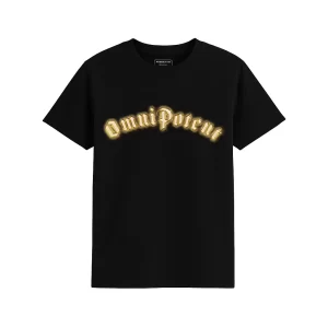 6 ( Black Golden Logo Black T-Shirt