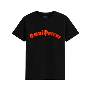 7 ( Black Orange Logo Black T-Shirt